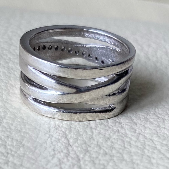 925 sterling silver ring with 19 cubic zirconia - Picture 9 of 12